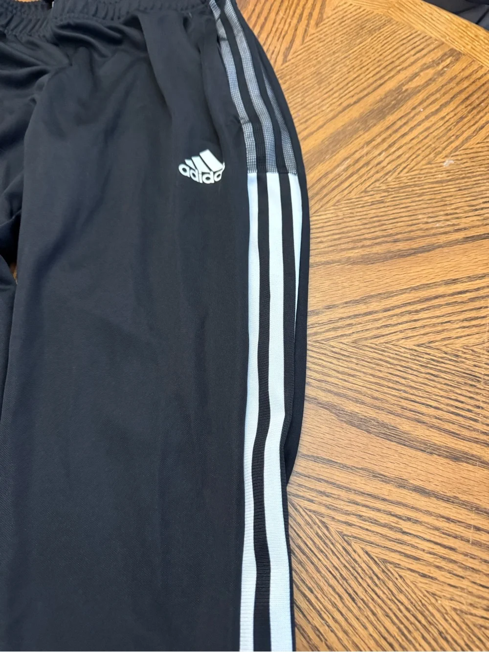 adidas Black Joggers with White Side Stripes